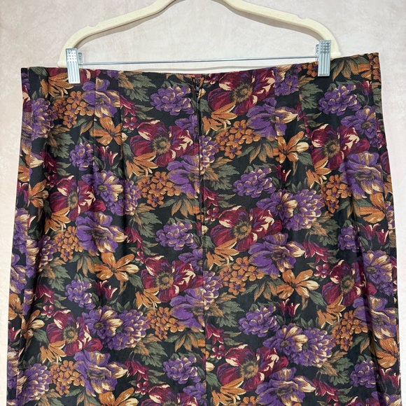 Briggs New York Plus Size 20W Midi Skirt Floral Slit Whimsigoth Dark Academia - Picture 5 of 10